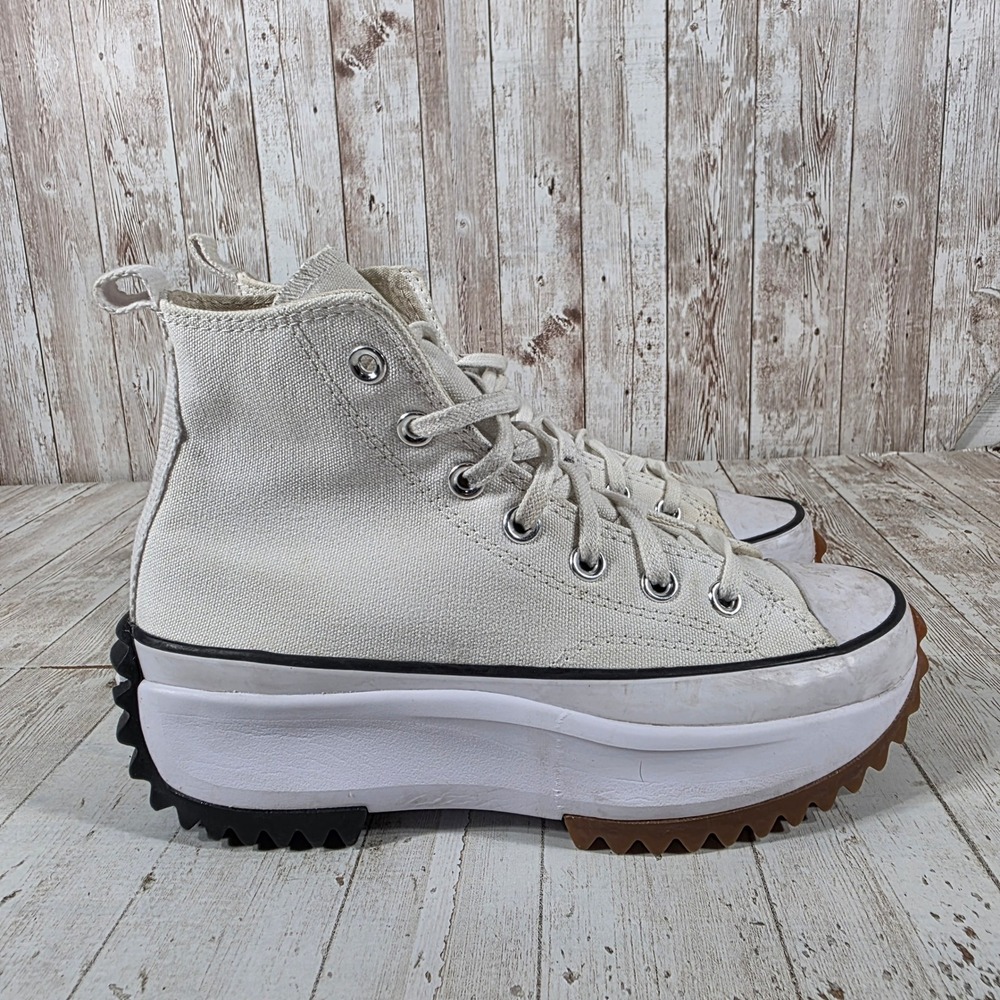 Converse Run Star Hike High Top Platform Sneakers Parchment 166799C Womens 7